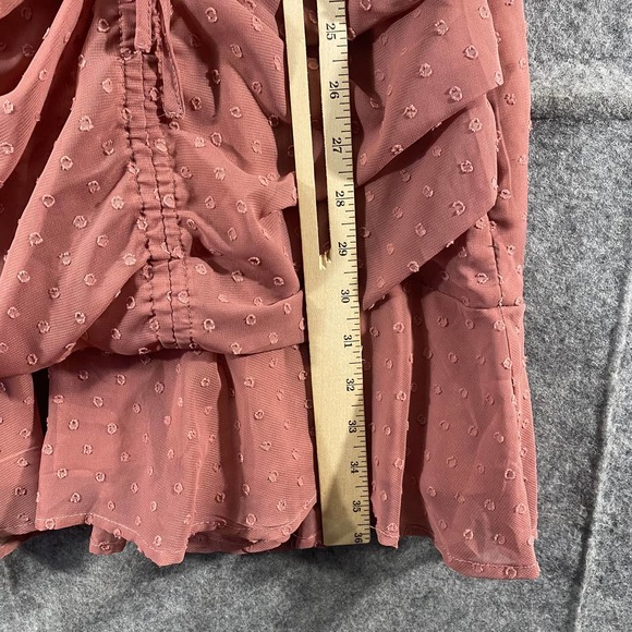 Lulus Mini Dress Large Marsala Pink Halter Ruched Sleeveless Place and Time - Picture 10 of 14